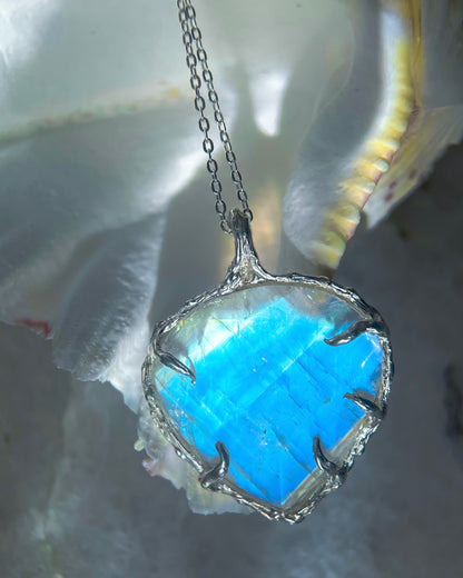 Heart Portal Necklace ⋄ Rainbow Moonstone