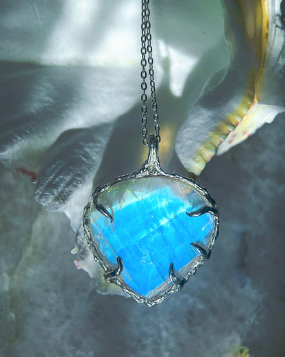 Heart Portal Necklace ⋄ Rainbow Moonstone