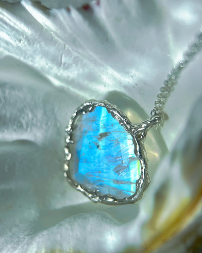 Heart Portal Necklace ⋄ Rainbow Moonstone