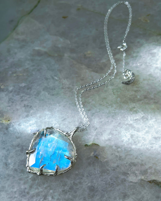 Heart Portal Necklace ⋄ Rainbow Moonstone