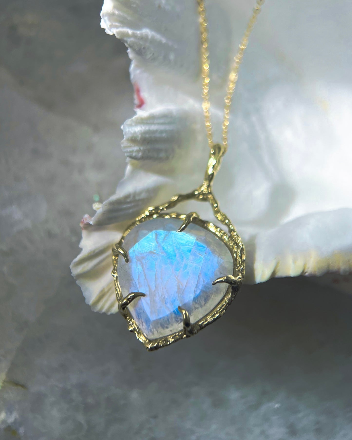 Heart Portal Necklace ⋄ Rainbow Moonstone