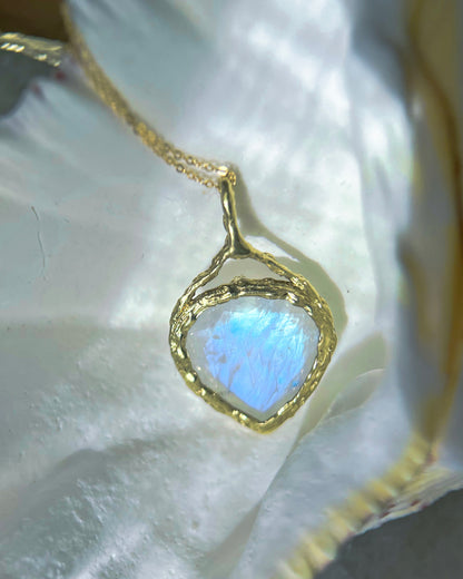 Heart Portal Necklace ⋄ Rainbow Moonstone