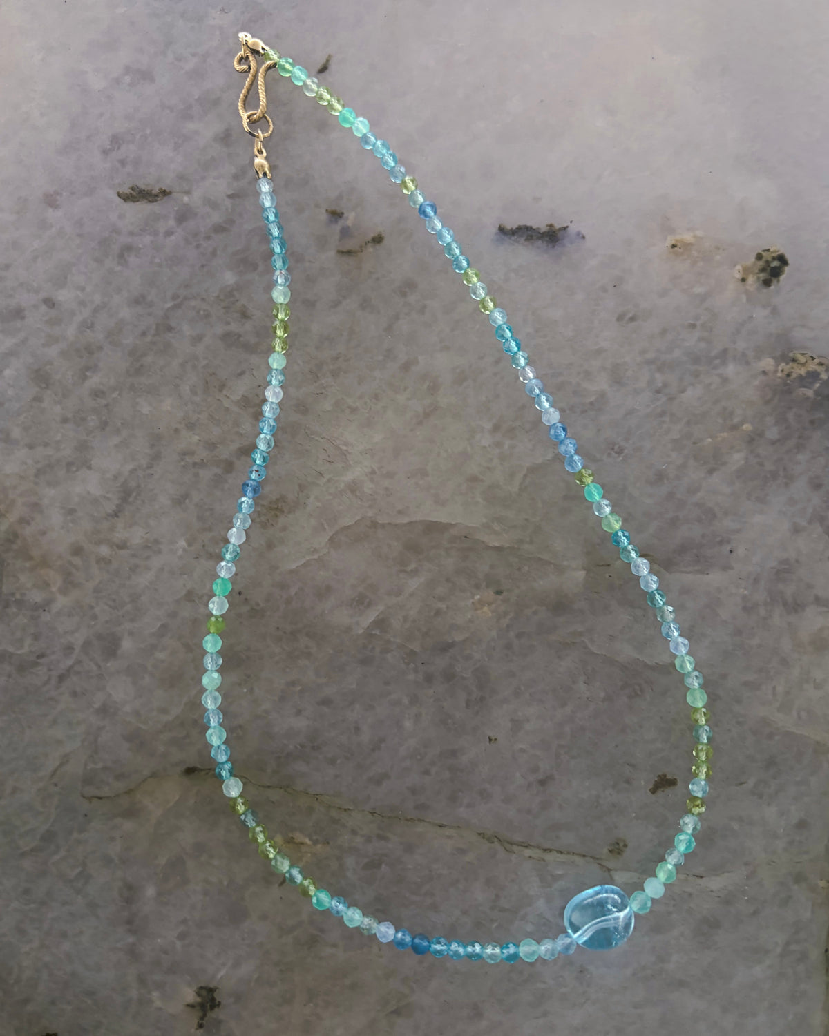 Ocean Spray Necklace ⋄ Aquamarine, Peridot, Topaz, Chrysoprase