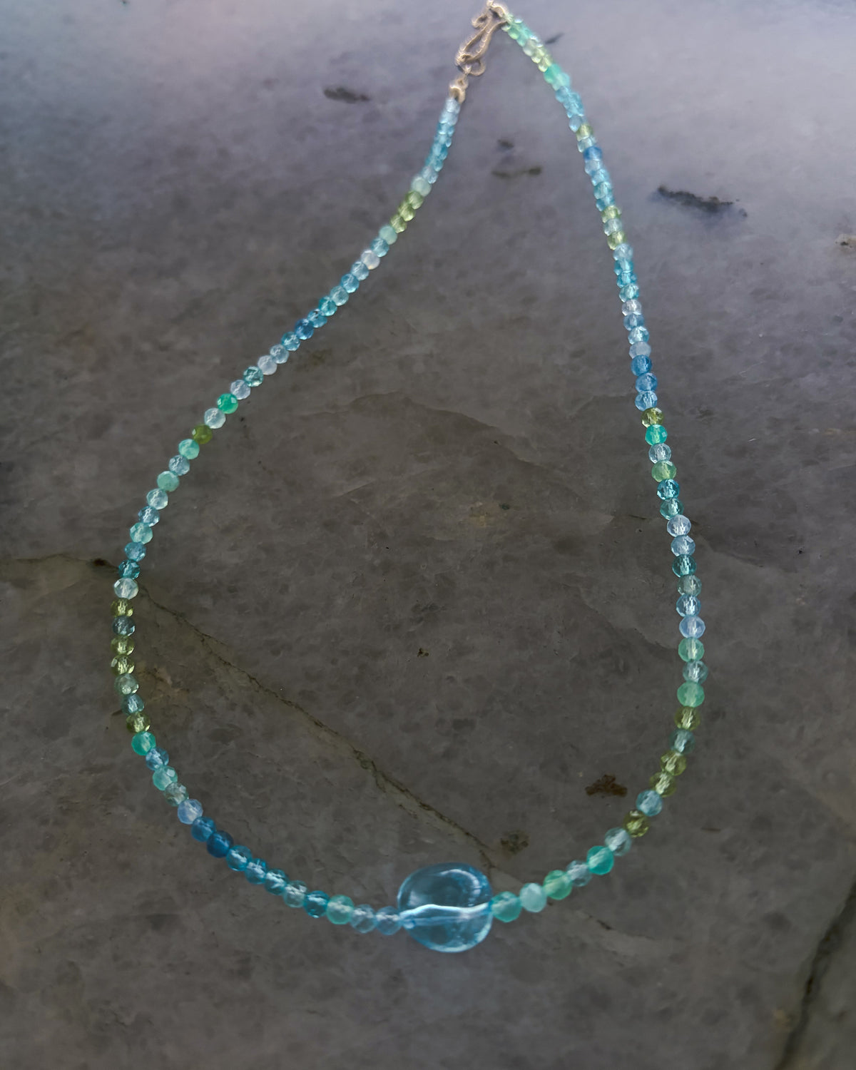 Ocean Spray Necklace ⋄ Aquamarine, Peridot, Topaz, Chrysoprase