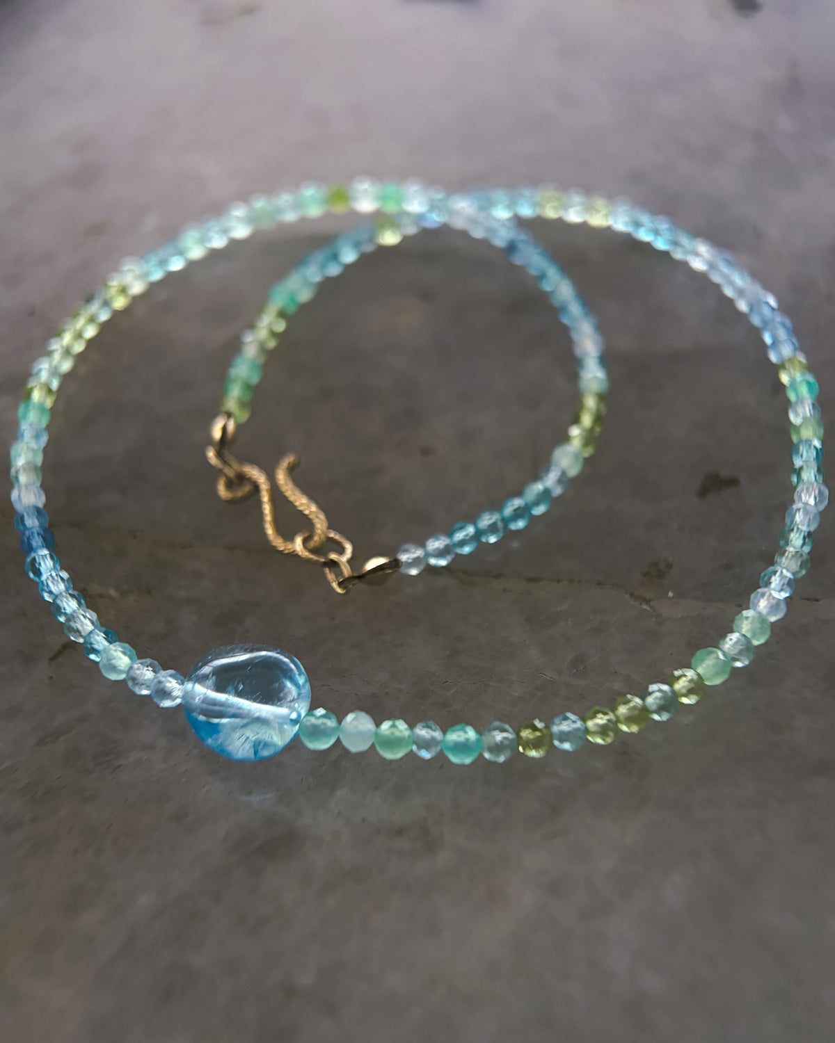 Ocean Spray Necklace ⋄ Aquamarine, Peridot, Topaz, Chrysoprase