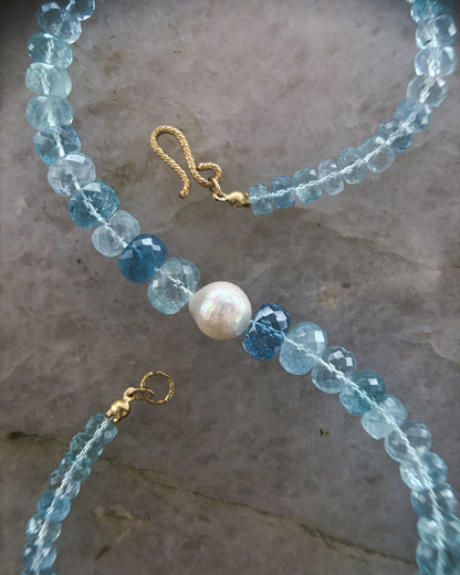 Water Nymph Necklace ⋄ Santa Maria Aquamarine & Pearl