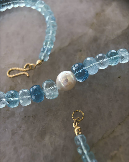 Water Nymph Necklace ⋄ Santa Maria Aquamarine & Pearl