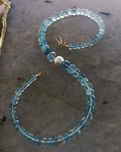 Water Nymph Necklace ⋄ Santa Maria Aquamarine & Pearl