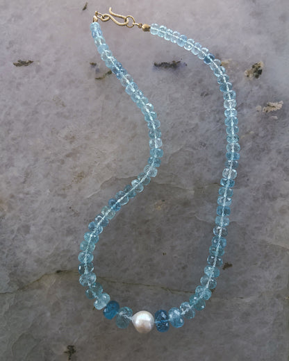 Water Nymph Necklace ⋄ Santa Maria Aquamarine & Pearl
