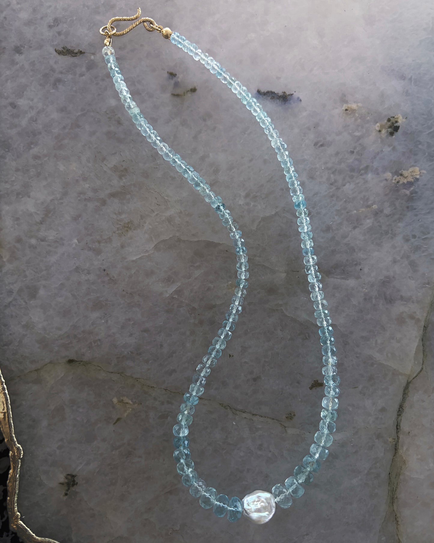 Water Nymph Necklace ⋄ Aquamarine & Pearl