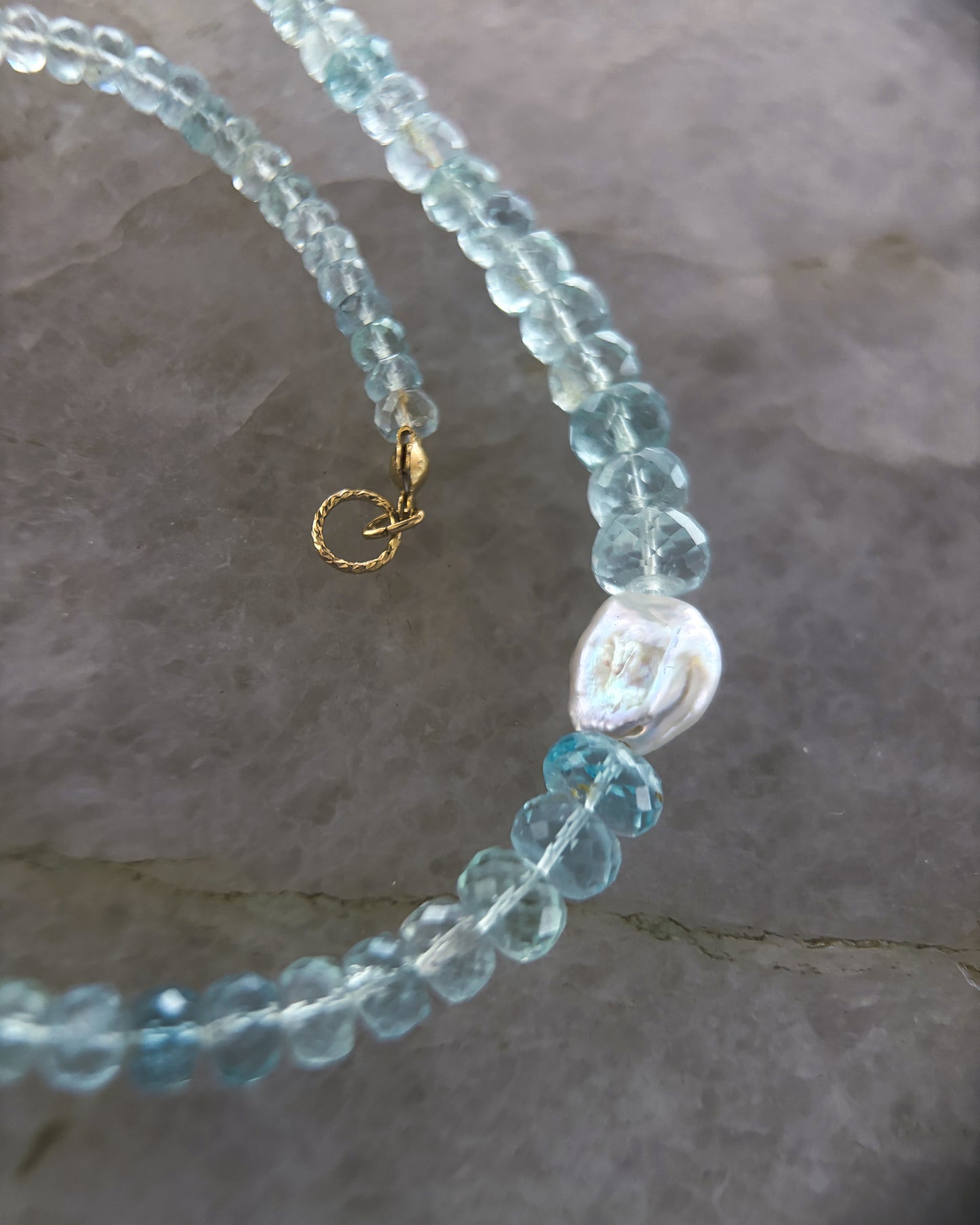 Water Nymph Necklace ⋄ Aquamarine & Pearl
