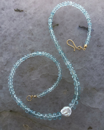 Water Nymph Necklace ⋄ Aquamarine & Pearl