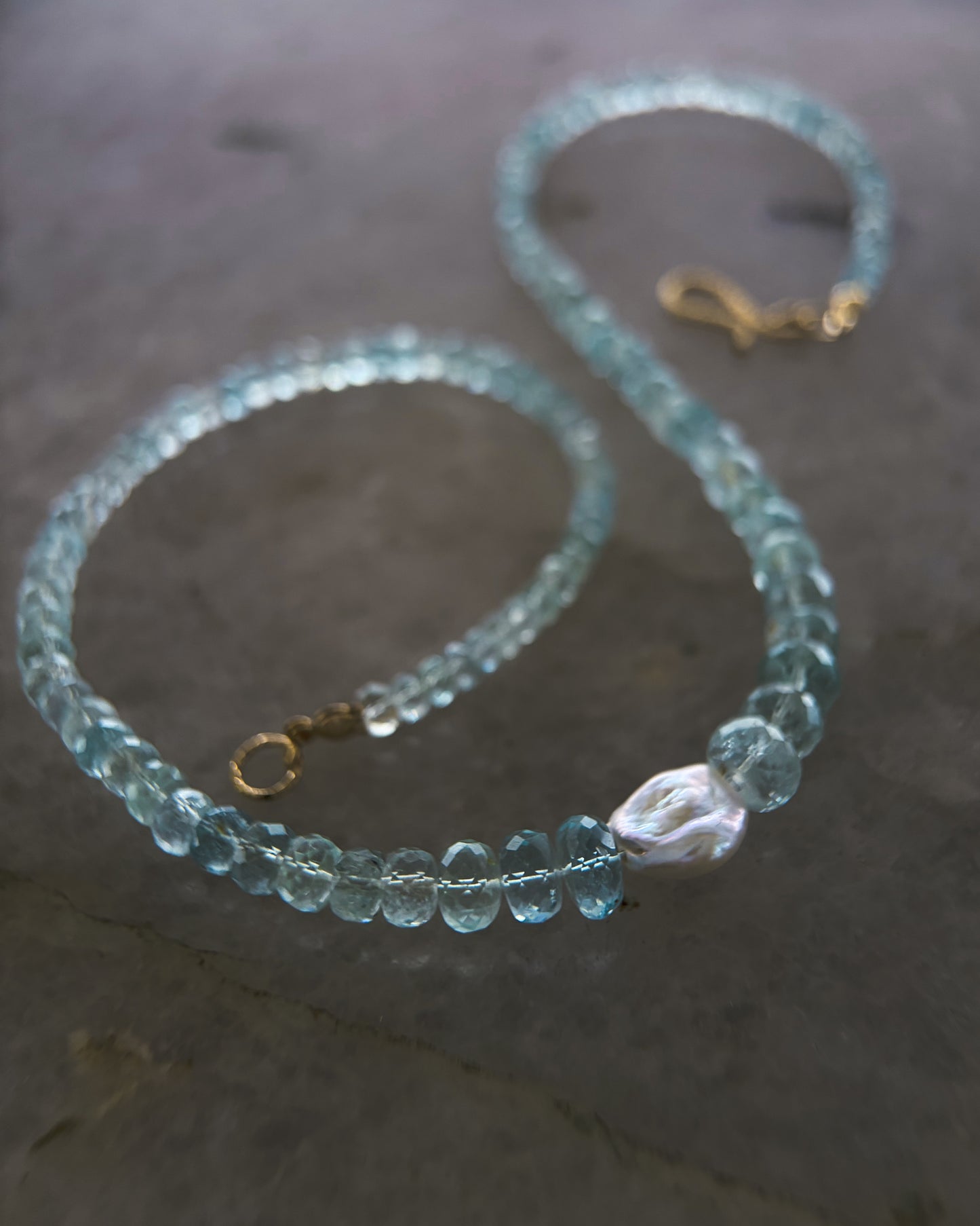 Water Nymph Necklace ⋄ Aquamarine & Pearl