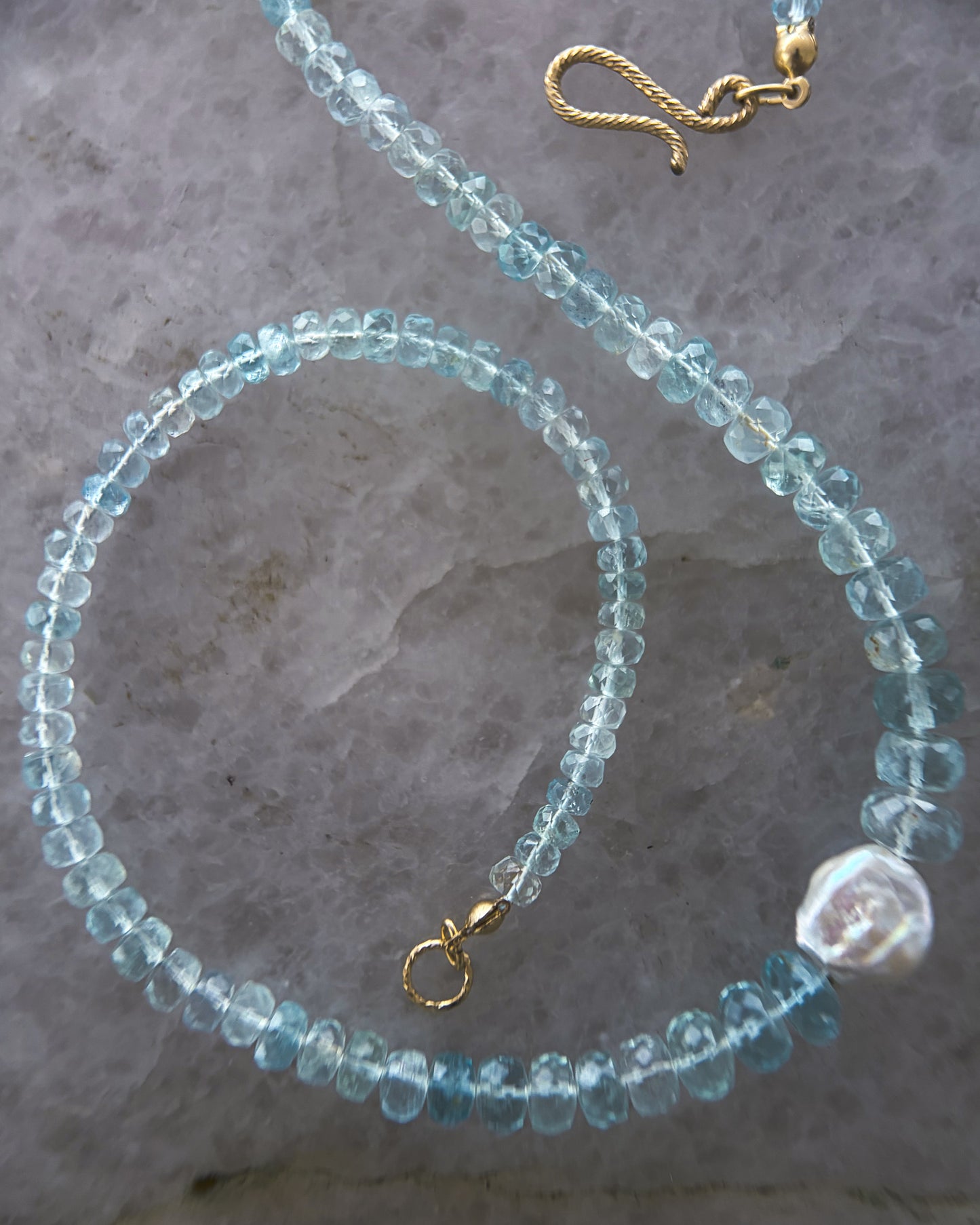 Water Nymph Necklace ⋄ Aquamarine & Pearl