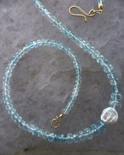Water Nymph Necklace ⋄ Aquamarine & Pearl