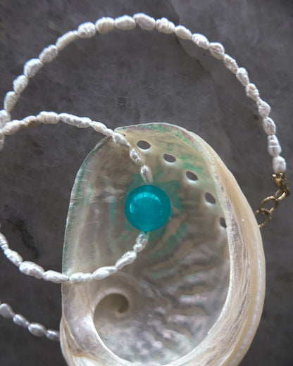 Daughter of the Sea Necklace ⋄ Amazonite & Pearls