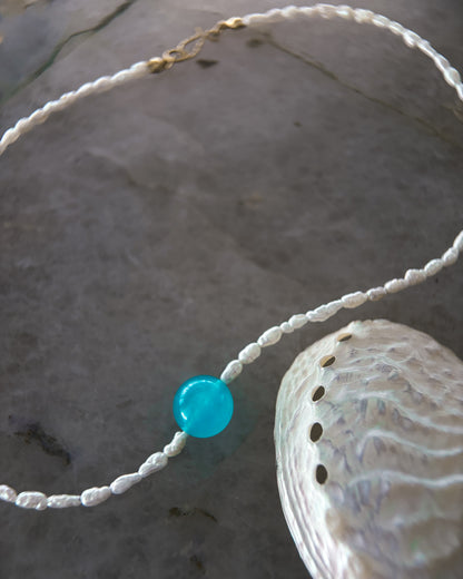 Daughter of the Sea Necklace ⋄ Amazonite & Pearls