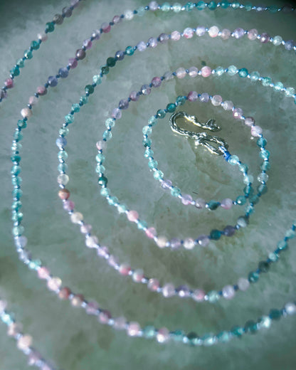 Dewdrops Long Layer Necklace ⋄ Pink & Blue Tourmaline