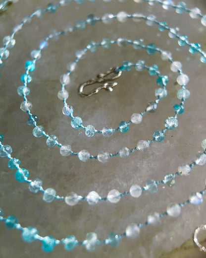 Dewdrops Long Layer Necklace ⋄ Apatite, Aquamarine, Labradorite