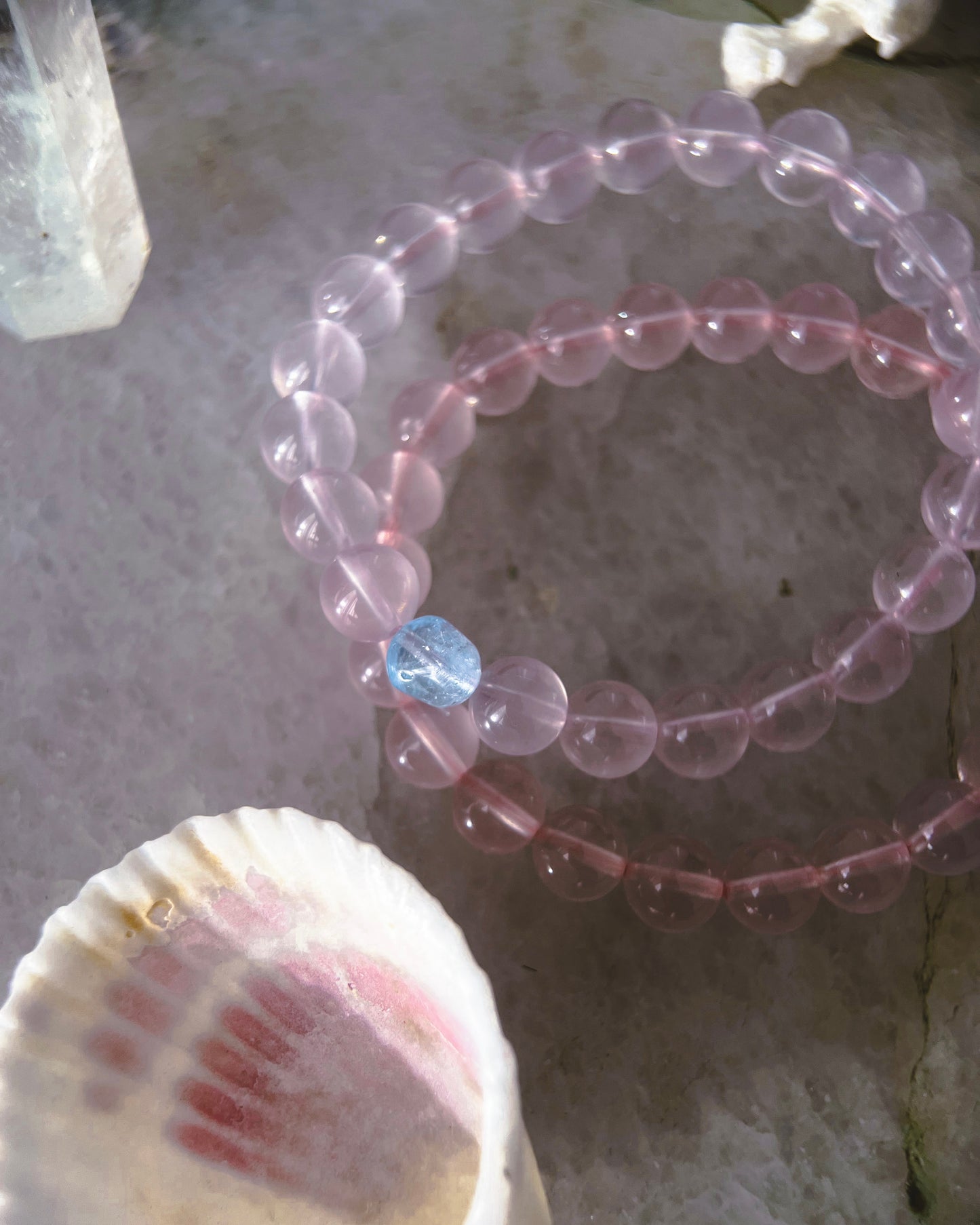 Rosewater Dewdrops Bracelet ⋄ Rose Quartz