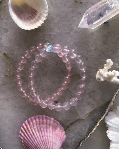 Rosewater Dewdrops Bracelet ⋄ Rose Quartz