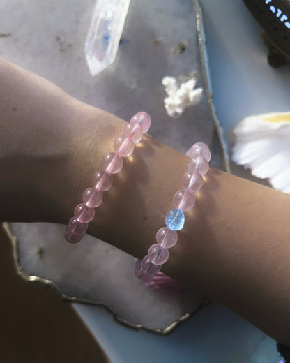 Rosewater Dewdrops Bracelet ⋄ Rose Quartz