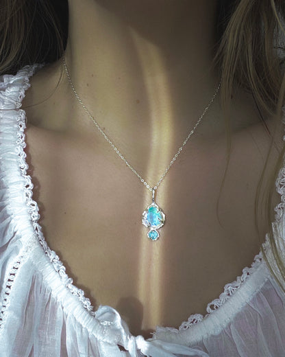Unicorn Tear Necklace ⋄ Australian Opal & Paraíba Tourmaline
