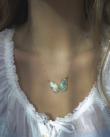 Ever After Butterfly Necklace ⋄ Mother of Pearl ⋄ gold vermeil