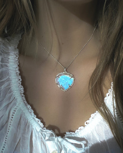 Heart Portal Necklace ⋄ Rainbow Moonstone