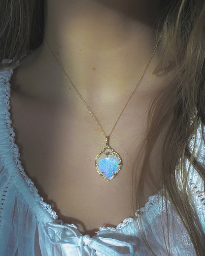 Heart Portal Necklace ⋄ Rainbow Moonstone
