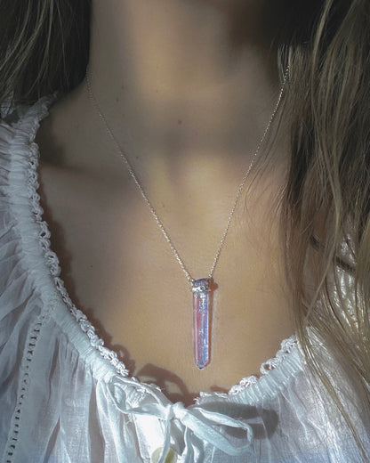 Healing Crystal Pendant ⋄ Indigo Aura Quartz