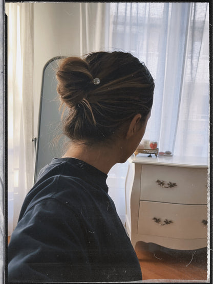 Crystal Ball Hair Pin ⋄ Clear Rainbow Quartz