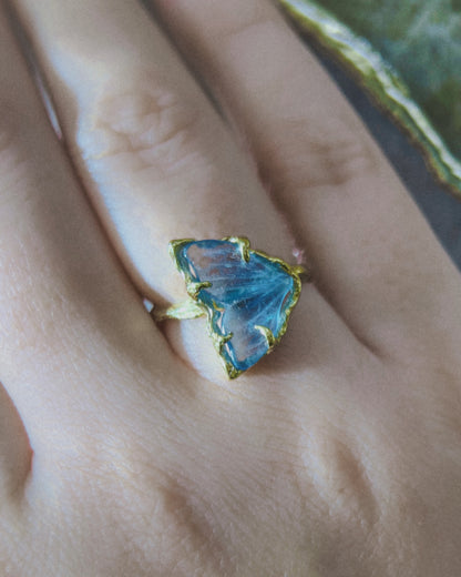 Mermaid Tail Ring ⋄ Aquamarine ⋄ size 6 ⋄ gold vermeil