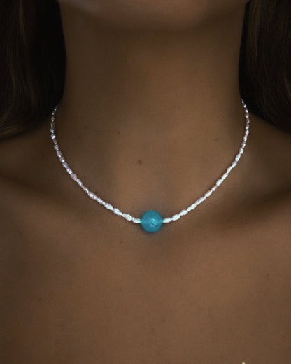 Daughter of the Sea Necklace ⋄ Amazonite & Pearls