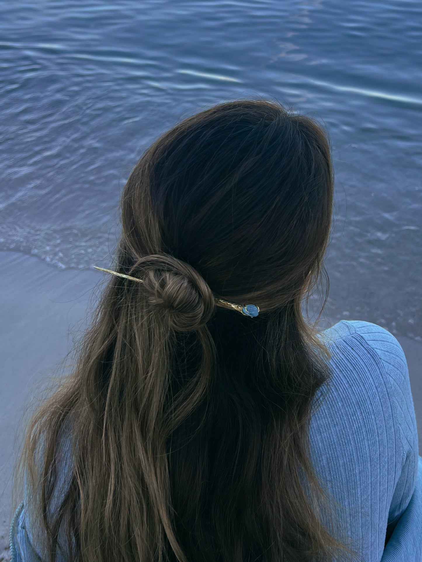 La Sirène Crystal Hair Pins ⋄ Aquamarine, Lavender Moon Quartz, MOP