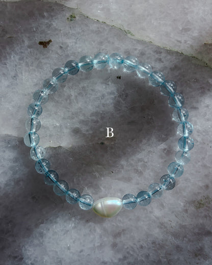 Daughter of the Sea Bracelet ⋄ Blue Topaz & Pearl