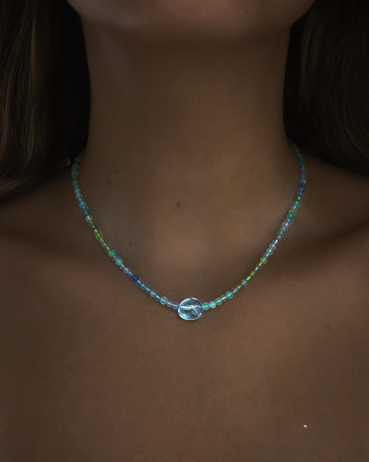 Ocean Spray Necklace ⋄ Aquamarine, Peridot, Topaz, Chrysoprase