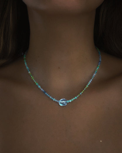 Ocean Spray Necklace ⋄ Aquamarine, Peridot, Topaz, Chrysoprase
