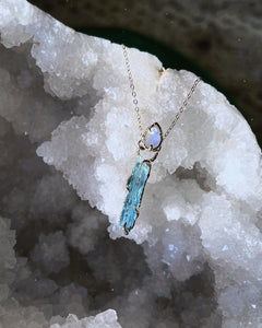 Healing Crystal Necklace ⋄ Aquamarine & Moonstone