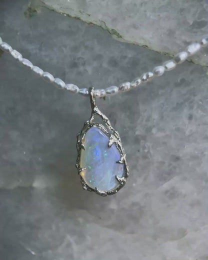 Siren’s Tear Amulet ⋄ Australian Opal & Pearls