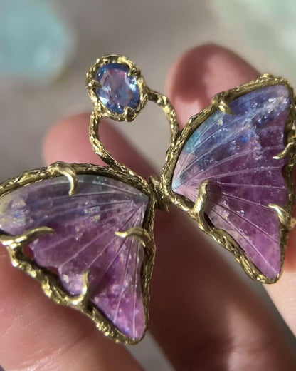 Ever After Butterfly Amulet ⋄ Galaxy Tourmaline & Blue Sapphire