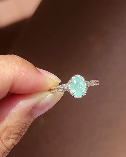 Sea Water Ring ⋄  Paraíba Tourmaline ⋄ size 5.5