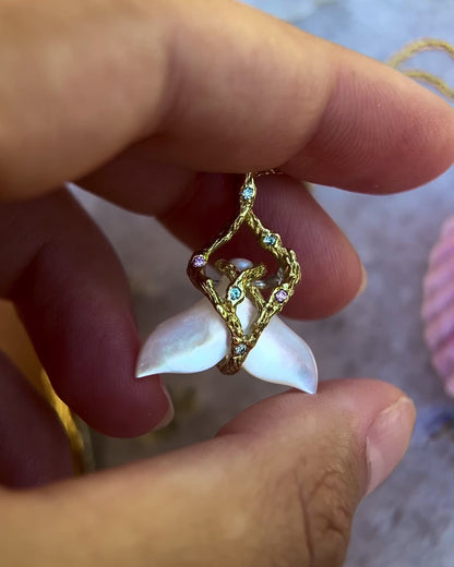 Whale Tail Spirit Animal Amulet ⋄ Mother of Pearl
