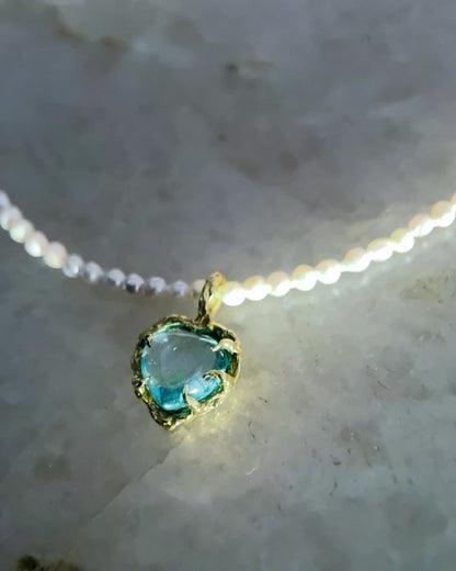 Siren’s Heart Necklace ⋄ Blue Topaz & Pearl