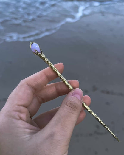 La Sirène Crystal Hair Pins ⋄ Aquamarine, Lavender Moon Quartz, MOP