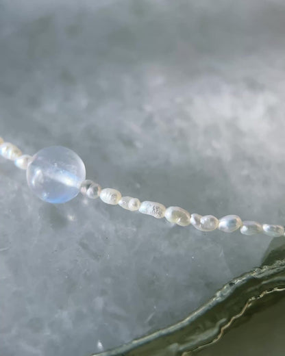 Daughter of the Sea Necklace ⋄ Moonstone & Pearls