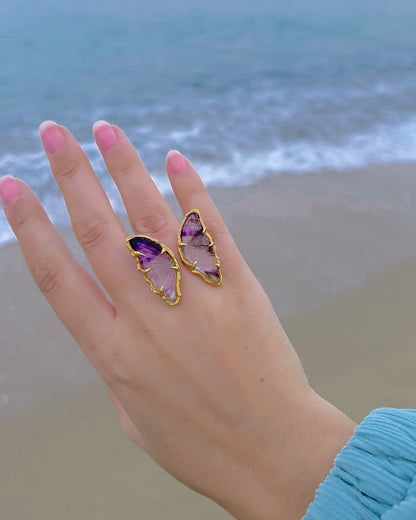 Ever After Butterfly Ring ⋄ Amethyst ⋄ 22k Gold Vermeil ⋄ size 5-6.5