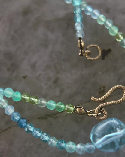 Ocean Spray Necklace ⋄ Aquamarine, Peridot, Topaz, Chrysoprase