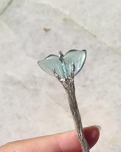 La Sirène Crystal Hair Pin ⋄ Aquamarine Tail