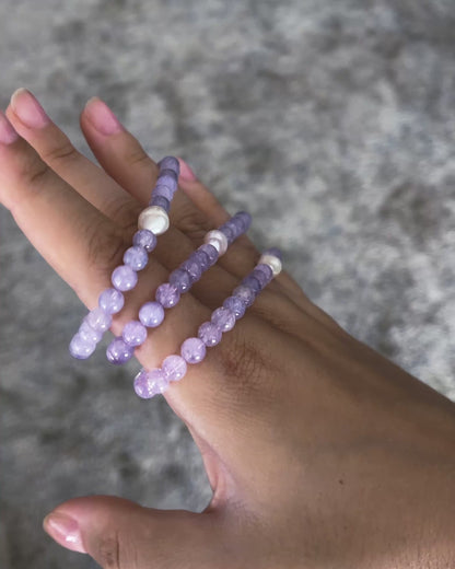 Daughter of the Sea Bracelet ⋄ Lavender Moon Quartz & Pearl